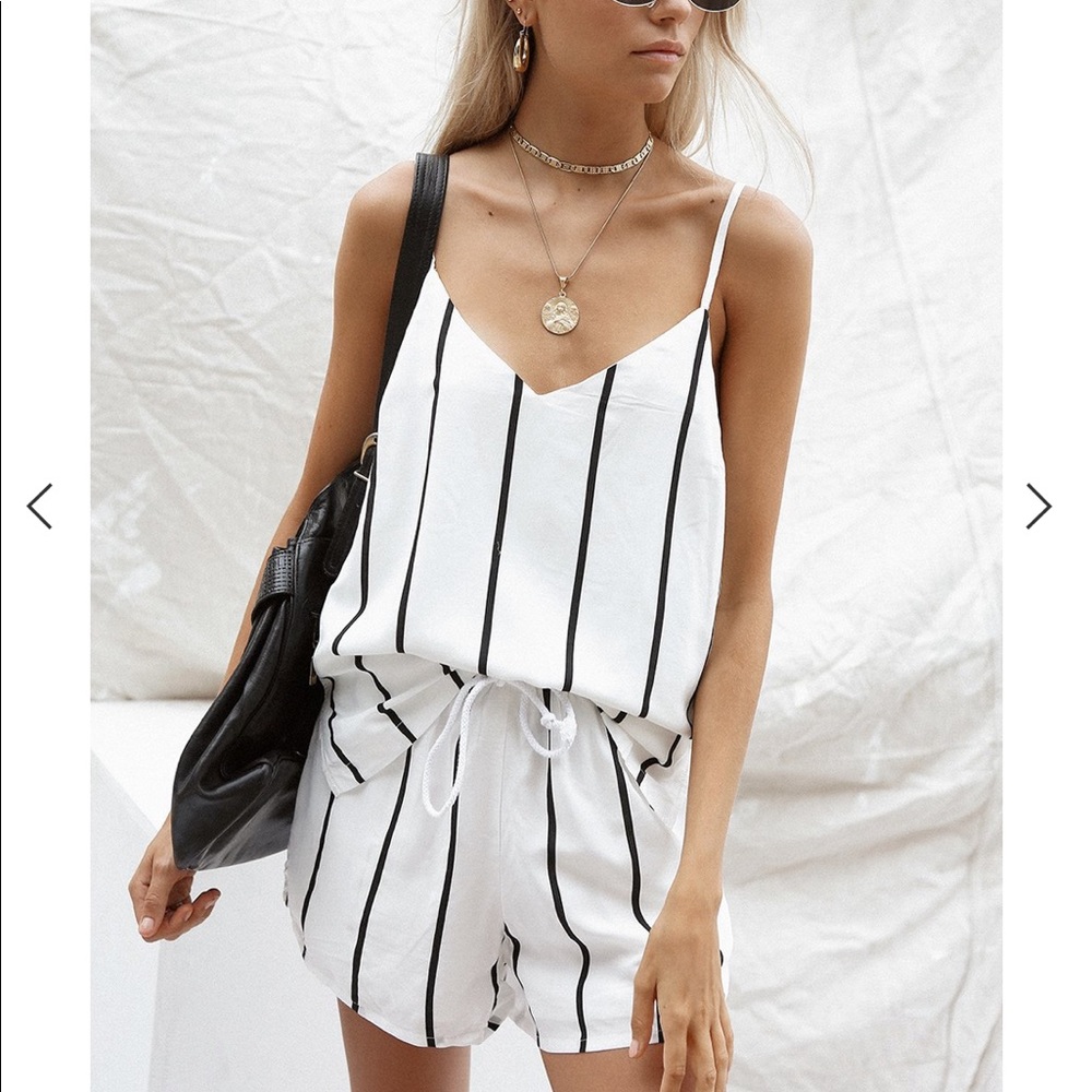 Sabo Skirt Pinstripe Set (tank top + shorts)